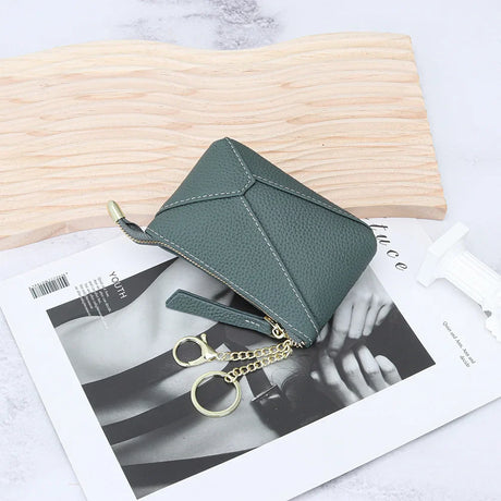 Custom Initials Fashion Coin Purse Genuine Leather Puzzle Luxury Brand Wallet Engrave Name Portable Business Woman Card Holder