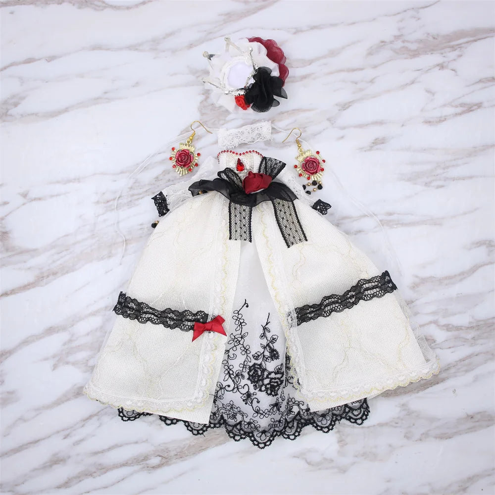 ICY DBS Blyth Doll dress 1/6 toy Clothes Lovely delicate lace princess skirt bow bjd outfits