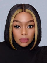 Blonde Bob Wigs Deep Part 13x4 Human Hair Lace Front Wigs for Black Women Pre Plucked Bleached Knots Blond Lace Wigs