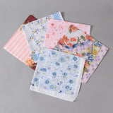 3Pcs 43x43cm Square Flower Printed Lady Women Handkerchiefs Vintage Cotton Towel Mother's Day Gift