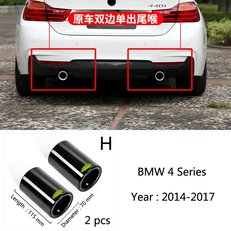 For BMW 1 2 3 4 5 Series X1 3GT F20 F22 F30 F32 F34 F36 F10 F48 Car-Styling Rear Exhaust Pipe Cover Trim Frame Auto Accessories