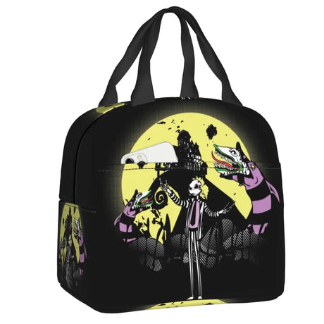 Beetlejuice Sandworm Insulated Lunch Bag for Women Portable Tim Burton Horror Movie Cooler Thermal Lunch Box Work Picnic Bags