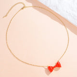 Bow Tie Necklace Pendant Simple Stylish Necklace Fashion Jewelry for Women Girls Kids Child