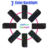 A8 Mini Wireless Keyboard 2.4G 7 Color Backlit English Russian Spanish French Touchpad Air Mouse for Android TV Box PC Tablet