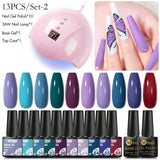 Mtssii  13/16Pcs Gel Nail Polish Set With 36W UV Lamp Dryer Manicure Kit Semi Permanent Soak Off Base Top Coat Nail Art UV Gel