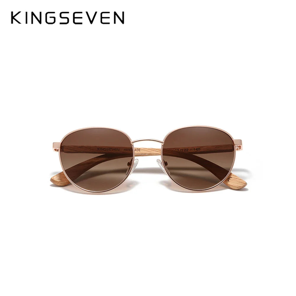 KINGSEVEN Sunglasses For Men UV400 Polarized Women’s  Eyeglass Frame Natural Wood Fashion Sun Glasses  Protection Eyewear