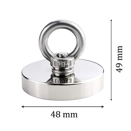 Super Strong Neodymium Fishing Magnet Hook N52 Heavy Duty Rare Earth Magnet with Countersunk Hole Eyebolt 16-90mm Salvage Magnet