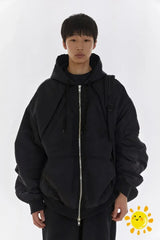 FAR.ARCHIVE Zipper Function Bread Puffer Jacket Parkas Men Women FAR ARCHIVE Thicken Down Coats High Street