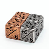 2 Pcs Metal D6 Dice Counters 15MM include 1Pc +Positive +1/+1 and 1Pc -Negative -1/-1 D6 Dice For Magic The Gathering, CCG