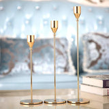 1 Set European Metal Candle Holder Exquisite Candlestick Candelabra Vintage Golden Wedding Decoration Home Living Room Decor