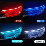 2pcs LED DRL Car Daytime Running Light Flexible Waterproof Strip Auto Headlights White Turn Signal Yellow Brake Flow Lights 12V