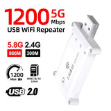 5g Usb Wifi Extender Repeater Dual Band 1200M Portable Wireless Signal Amplifier Wifi Booster USB Power Supply Wide Coverage