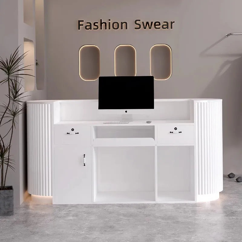 Modern Simple Reception Desk Proffesional Light Luxury Institute Beauty Counter Reception Desk Office Beauty Salon Furniture