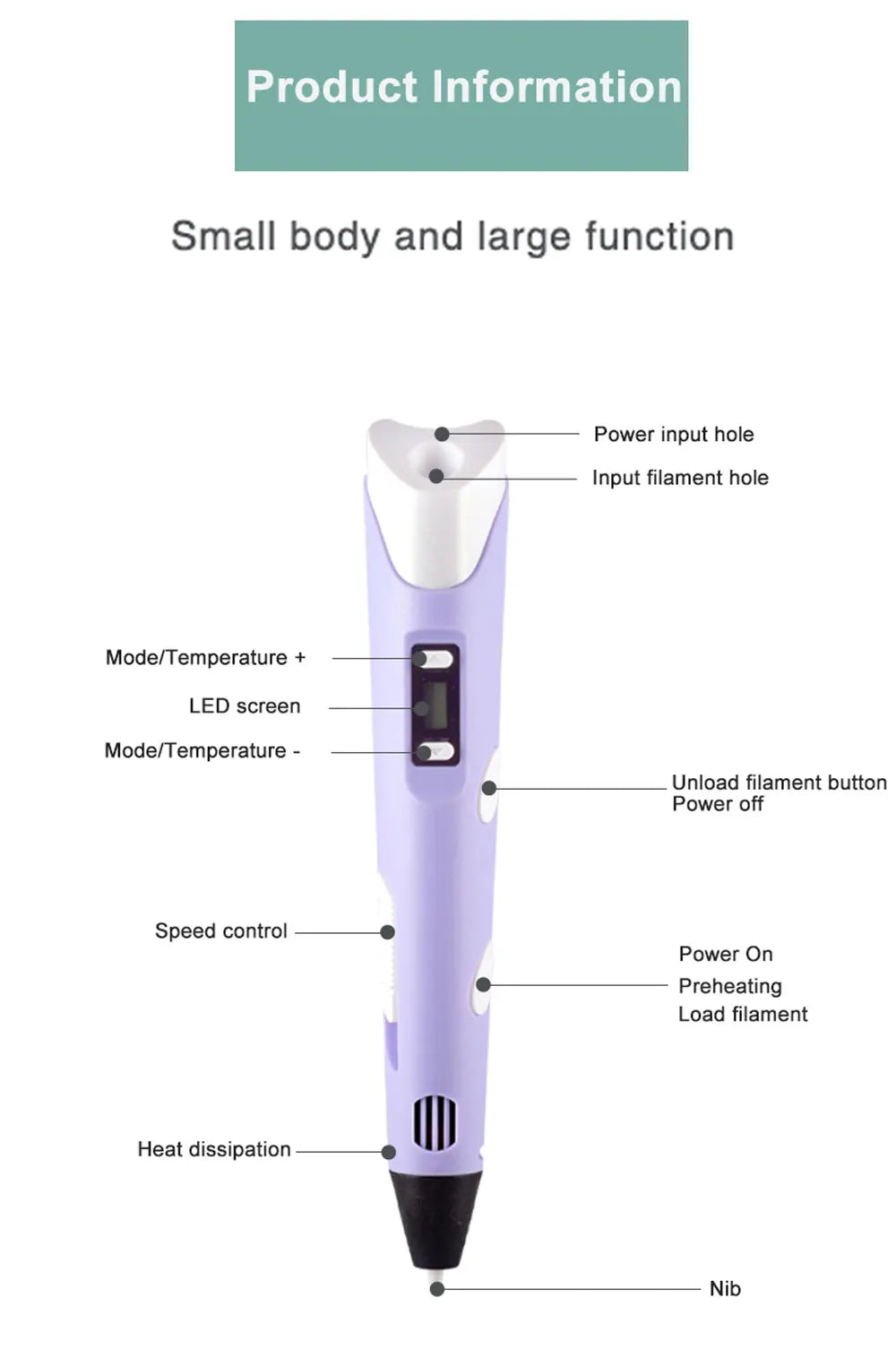 Creative 3D Printing Pen Set for Kids with Travel Case & 50M PLA Filament - Perfect Christmas & Birthday Gift!