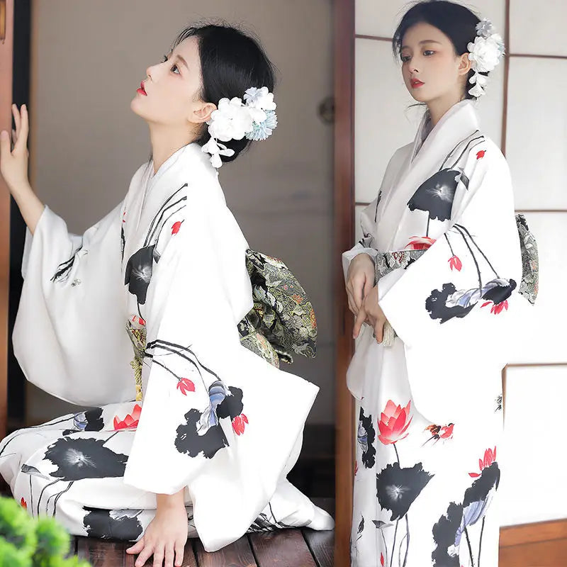 Kimono Women Japanese Traditional Yukata Haori Kimonos Cosplay Blouse Gown Female Summer Fashion Photography Clothes Party Dress