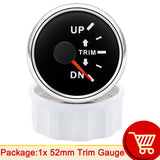 9-32V 52mm Trim Gauge Up to Down Waterproof Trim Meters Balance Instrument for Bus Auto Boat Truck 0-190ohm Trim Tilt Indicator