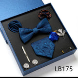 Luxury Quality Tie Set With Necktie Bowtie Pocket Square Cufflinks Tie Clip Brooches For Man Bussiness Wed Party Tie Gift Box