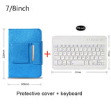 Universal Wireless Bluetooth Keyboard with Leather Case Stand Cover for iPad 7 8 Inch 9 10 Inch Tablet for iOS Android Windows