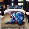 3D Cartoon Bedding Set Disney Lilo & Stitch Queen King Quilt Comforter Duvet Cover Set Children Kids Boys Bedroom Home Textile