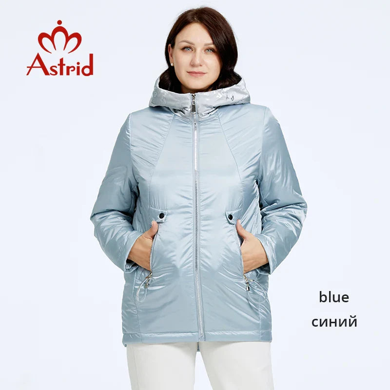 Astrid Autumn Winter Women's Jacket Long Thin Cotton Printed Hood Warm Padded Parka Coat Plus Size Women Clothing New in Outwear