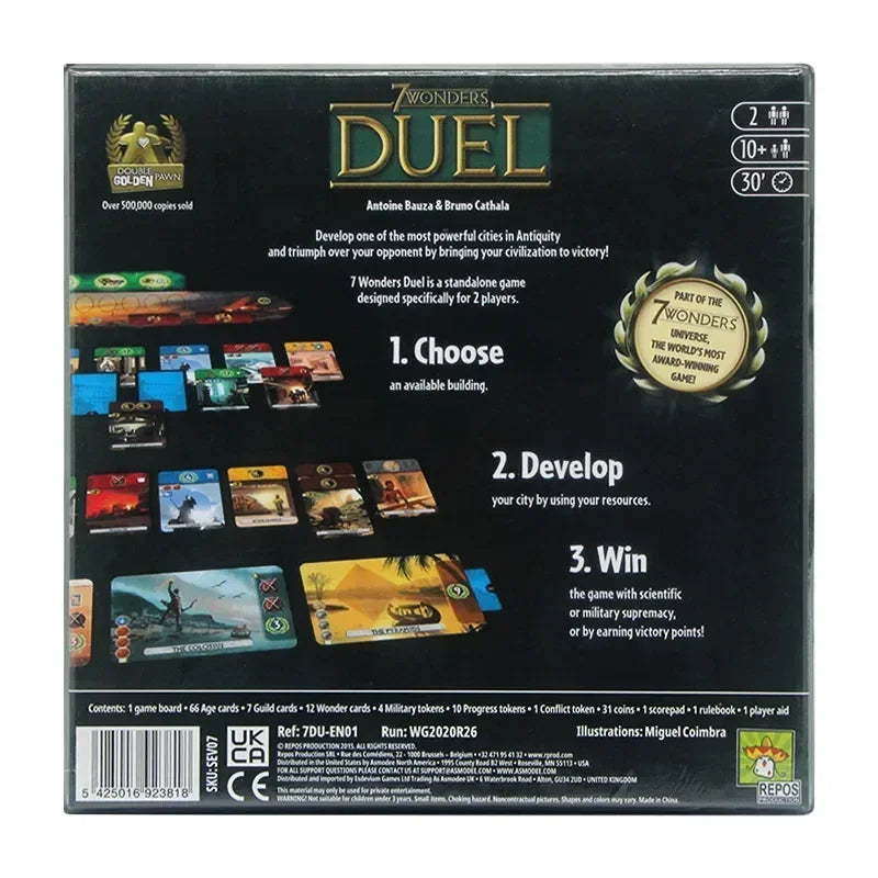 7 Wonders Basic Duel English Version Board Games Fans Friend Party Strategy Cards Dobble Multiplayer Games Collection Toys Gifts