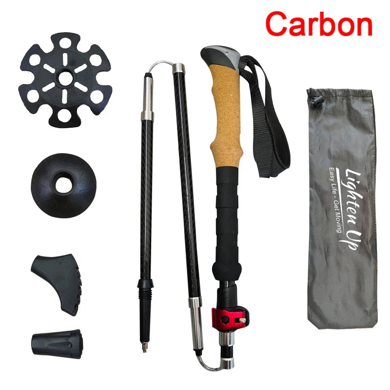 2/1PCS Folding Walking Poles 3-Folded Rod Cane for Sitting EVA+Cork Handle Walking Sticks Canes Hiking Stick 등산스틱 Pole 등산용품