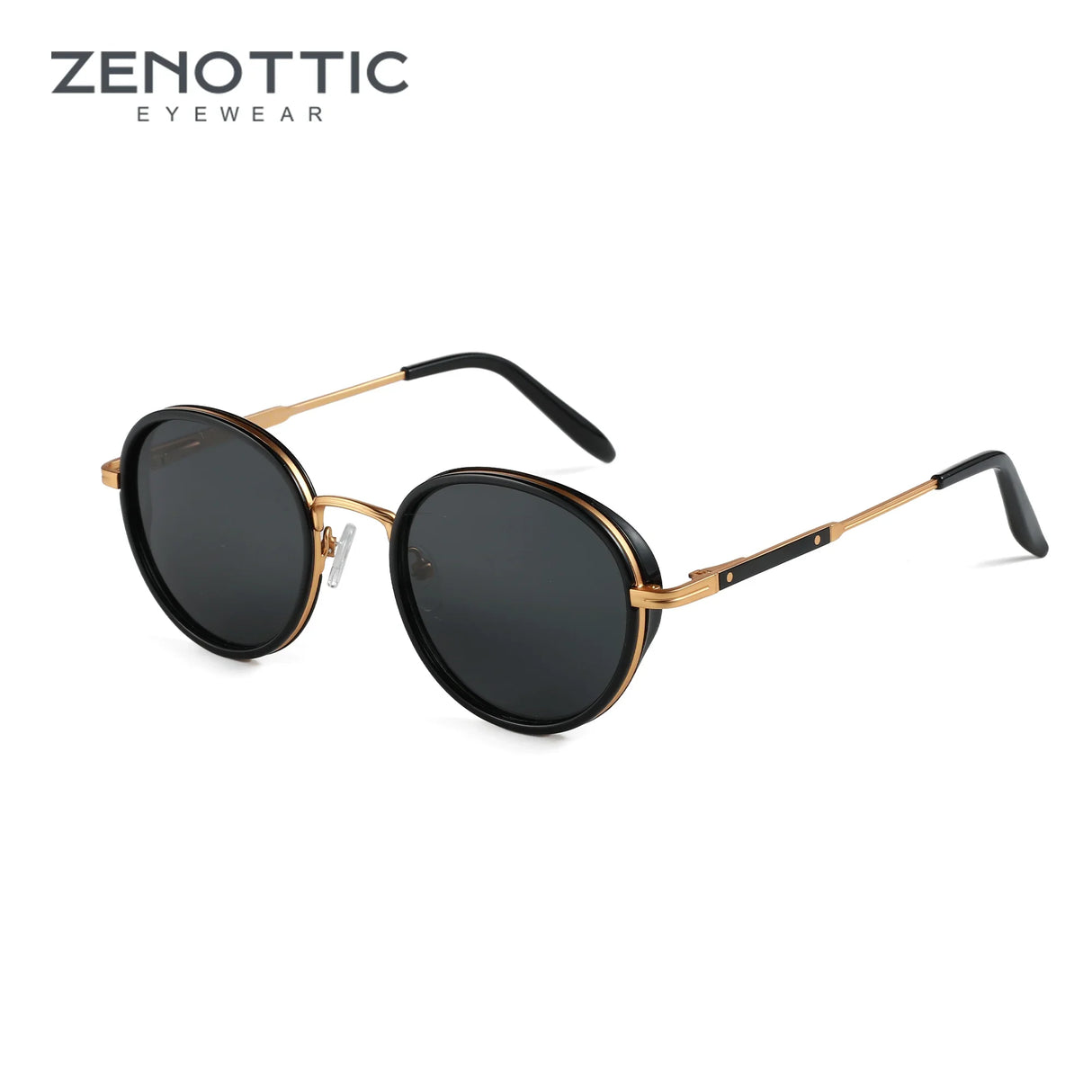 ZENOTTIC 2023 2024 Steampunk Sunglasses Rrtro Round Polarized Sun Glasses for Women Men Vintage UV400 Shades 430002