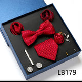 Luxury Quality Tie Set With Necktie Bowtie Pocket Square Cufflinks Tie Clip Brooches For Man Bussiness Wed Party Tie Gift Box