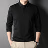 Top Grade Mulberry Silk 5.2% New Fashion Polo Men Designer Brand Plain Casual No Logo Long Sleeve Tops Mens Clothes 2023