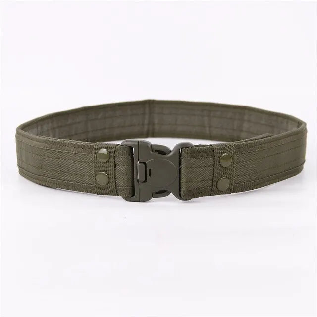 New Plastic Buckle Men Canvas Lengthened Thickened Tactical Belt Wide Edging Outdoor Belt