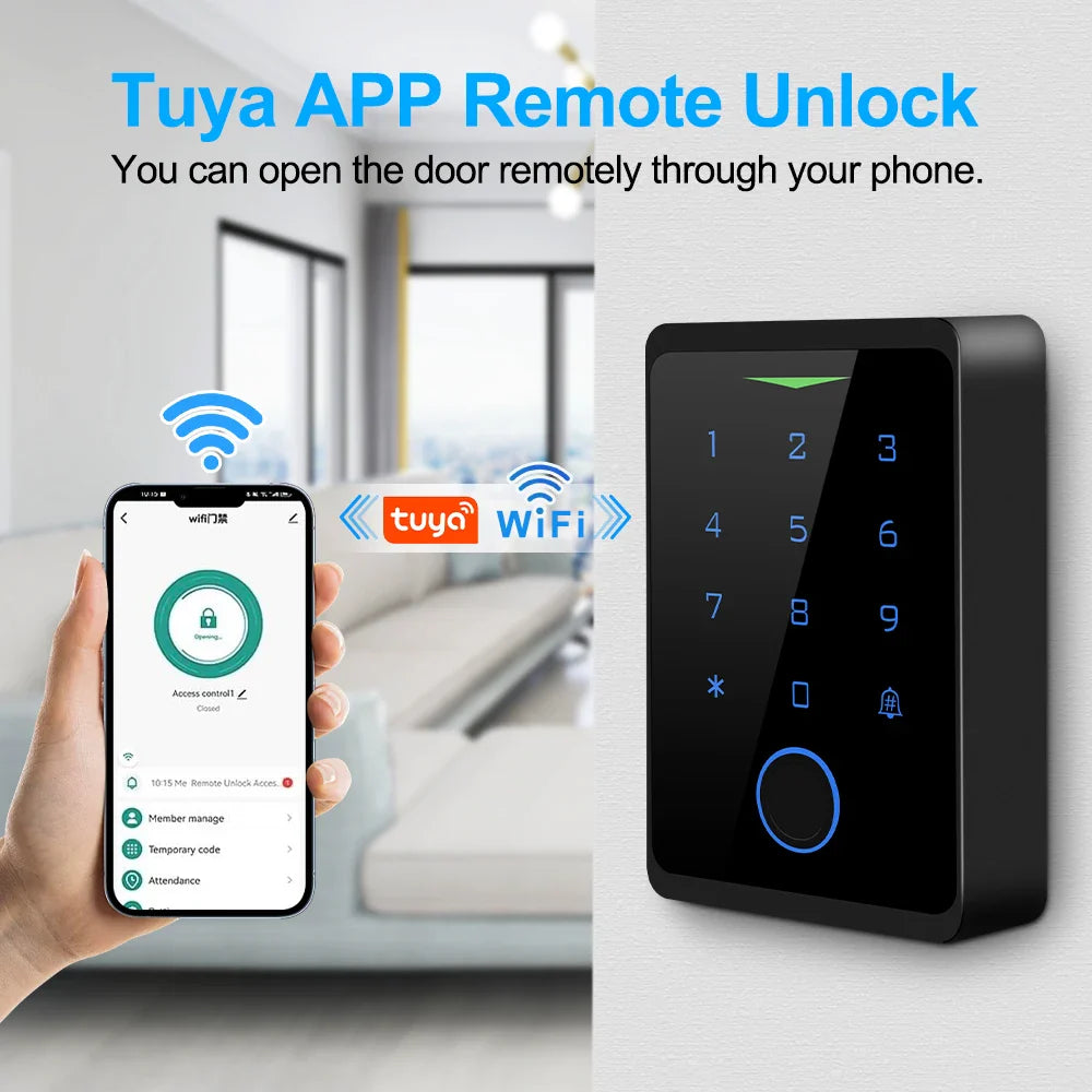 Elecpow 2.4G Wifi Tuya APP Access Control System Kits Waterproof RFID Fingerprint Keypad Electric Door Magnetic Lock Strike Lock