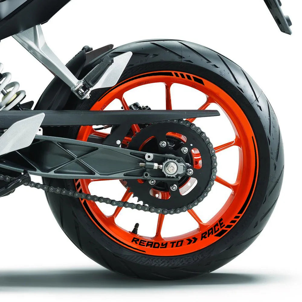 For KTM Duke 390/690/890/1290 Ready to Race 17" Motorcycle Wheel Sticker Motocross Stripe Rim Decal AutoBike Tape Accessories