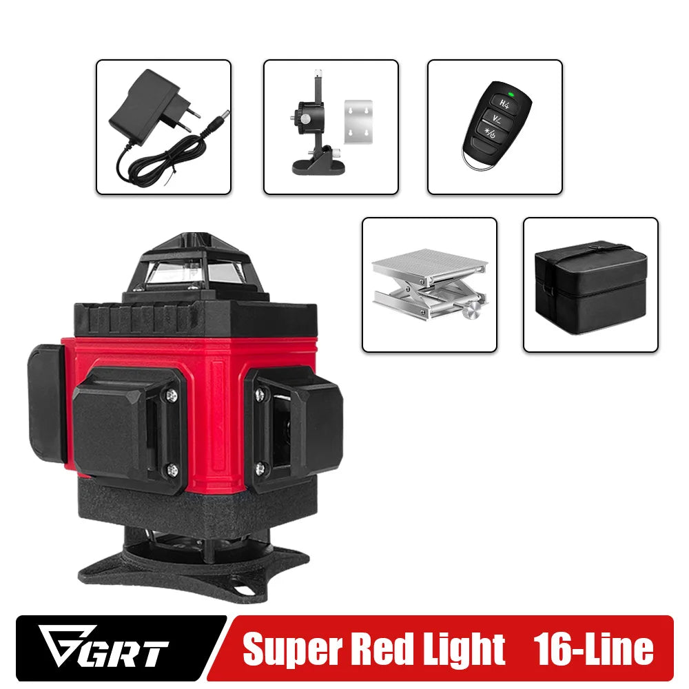 Laser Level Red Line Self Leveling 360 Horizontal And Vertical Super Powerful 8/12/16 Lines Laser Level with Rotaty Base