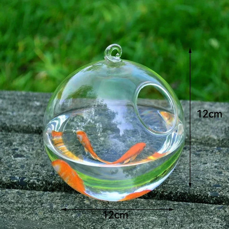 Mini Fish Tank Aquarium Accessories Goldfish Glass Fishbowl Fishing Hydroponics Terrarium Plant Flower Pot Pet Jellyfish Carp