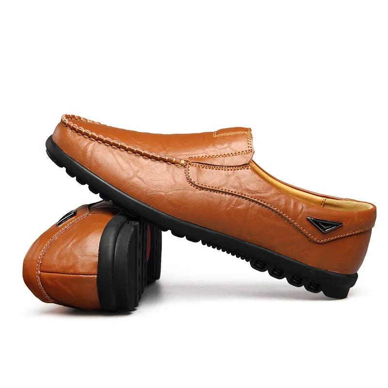 Genuine Leather Men Casual Shoes Brand Soft Italian Men Loafers Moccasins Breathable Slip on Black Driving Shoes Plus Size 37-47