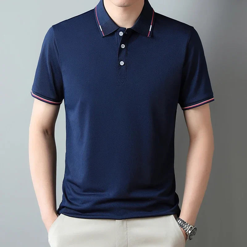 Pure Cotton Short Sleeved T-shirt, Men's Lapel, Summer New Casual and Comfortable POLO Shirt