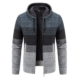 Autumn Winter Warm Cardigan Male Thick Knit Sweaters Fleece Coat Man Zip-Up Jacket Knitted Jumper Hooded Sweatshirt Men Clothing