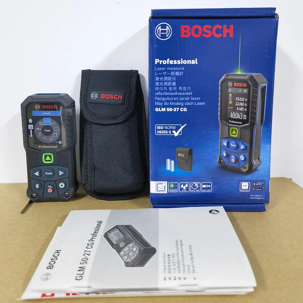 Bosch Professional Laser Measure Instrument GLM 50-27 CG 50M Green Laser Rangefinder IP65  Bluetooth Electronic Measuring Rule