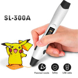 Creative 3D Drawing Pen by SUNLU - SL-300A with Dual Temperature Settings for Kids and Adults, Compatible with PLA/ABS/PCL Filaments