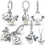 You light up my life Firefly Pendant Fit Pandora Charms Bracelet Women Cute Lightning Bug Beads For Jewelry Making DIY Accessory