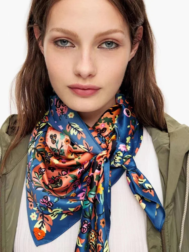 New fashion printing beautiful and exquisite scarf handkerchief  100*100 kerchief