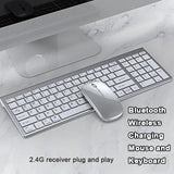 Bluetooth 5.0 & 2.4G Wireless Keyboard and Mouse Combo Mini Multimedia Keyboard Mouse Set for Laptop PC TV iPad Macbook Android