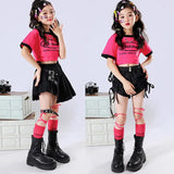 kid Girl Jazz Dance Costume Children Street Hip hop Dance Jazz Kpop Dance Costume for Girls pink Outfit Streetwear Clothes Sets