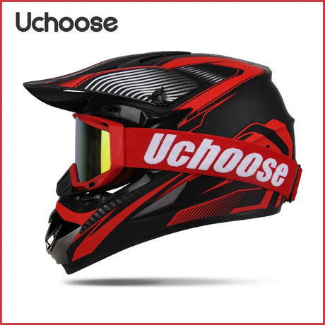 UCHOOSE Motorcycle Helmet Professional Motocross Off Road Helm Children Off-road Casque Capacete De Motocicleta Gift Goggles