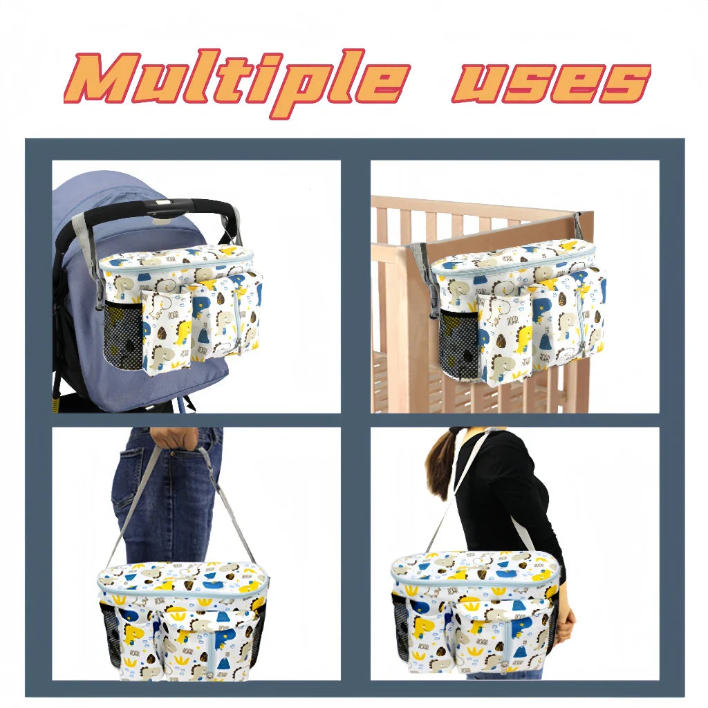 Baby Stroller Organizer Baby Diaper Bag Tote - Mommy Bag 2 Insulated Cup Holder, Adjustable Shoulder Strap, Large capacity