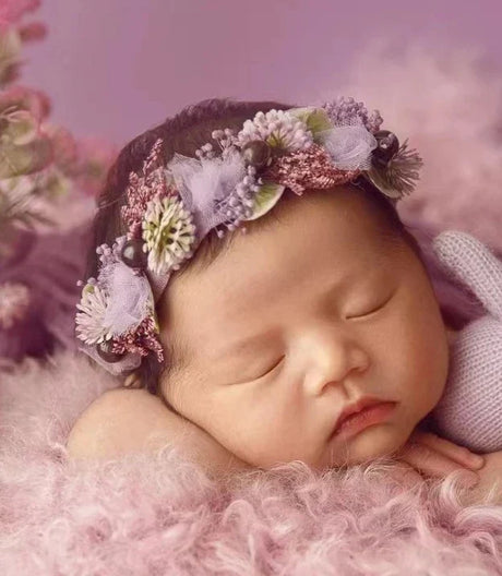 Newborn Photography Prop Stretchy Baby Wrap Infant Flower Headband Backdrop Blanket Fotografia Props Studio Shooting Accessories