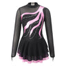 Figure Ice Skating Dress Kids Girls Long Sleeve Rhinestone Ballet Tutu Dance Dresses Gymnastics Leotards Performance Costume