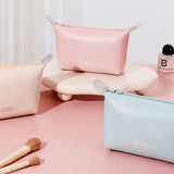 FUDEAM Fashion Leather Portable Women Travel Storage Bag Toiletries Organize Waterproof Cosmetic Bag Portable Female Make Up Bag