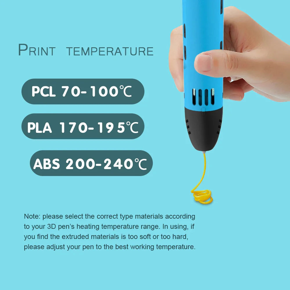 3D Printing Materials For 3D Pens 1.75mm Diameter PCL PLA ABS Filament 50M/100M/150M Pack