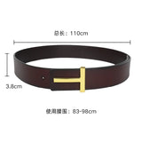 Luxury 3.8cm Width TF Real Leather Designer Brand T Outdoor Men Belt Soft Real Sports Accessories Women Black Belt